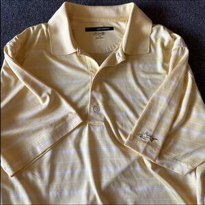 Greg Norman Play Dry Mens Yellow Short Sleeve Casual Golf Polo Size M